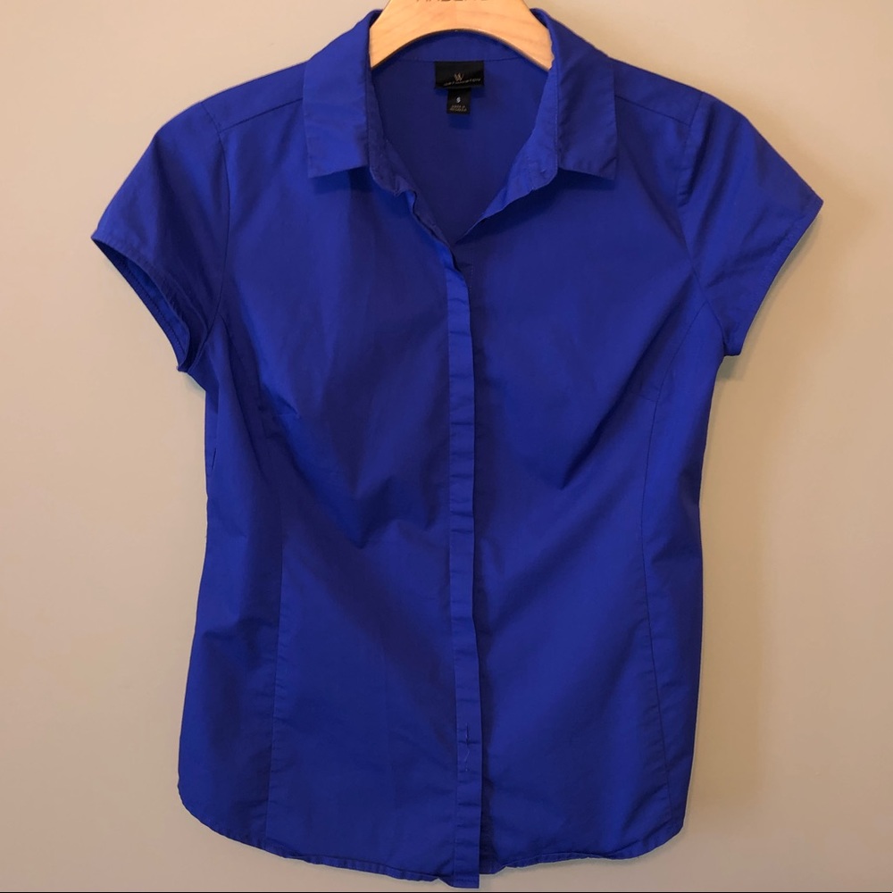Worthington Cap Sleeve Button Down Shirt  Sz S